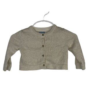 BabyGap Gold Metallic Sweater 3-6 Months Button Cardigan Baby Girl